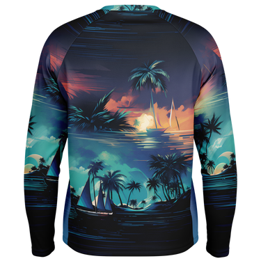 Chokefish™ Long Sleeve Every Day All Weather Trees&Boats Shirt Men's-009
